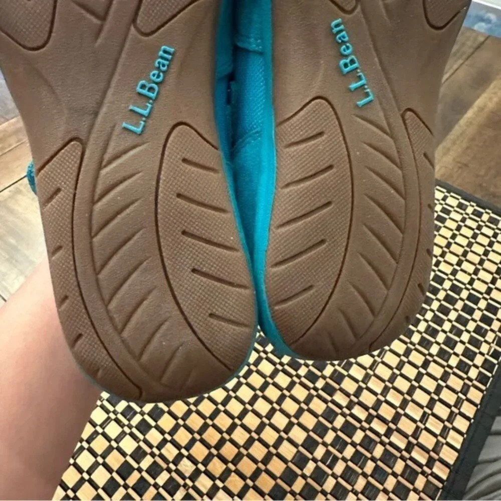 LL Bean Sneakers Girls 4 Teal Suede Beansport Mary Janes Girl's Shoes